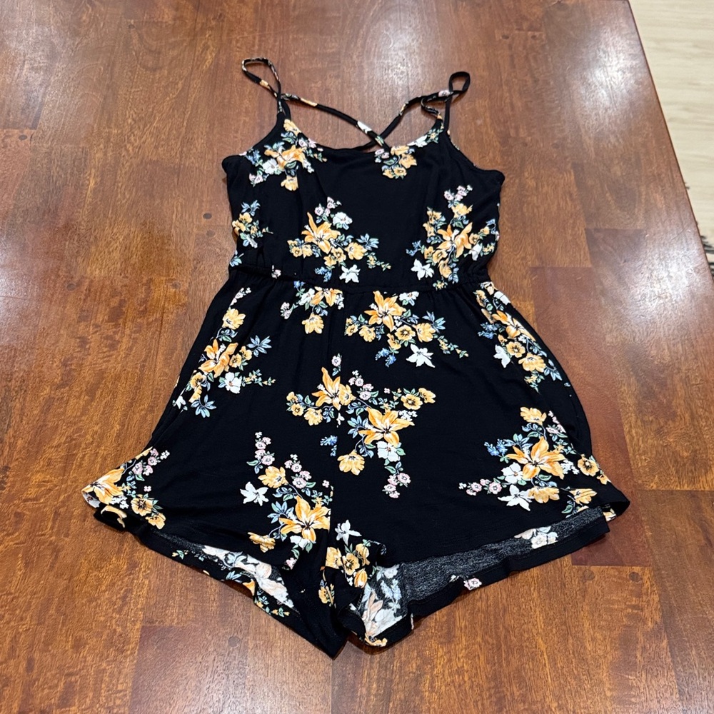 Divided by H&M Floral Black Romper